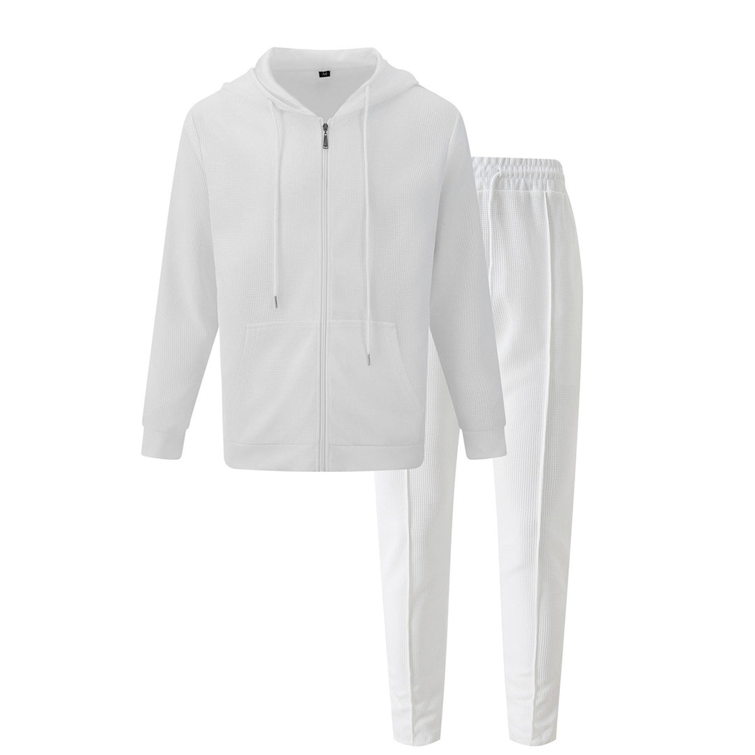 Herren sportliches Hoodie-Set aus atmungsaktivem Strukturmaterial mit elastischem Bund Aliams