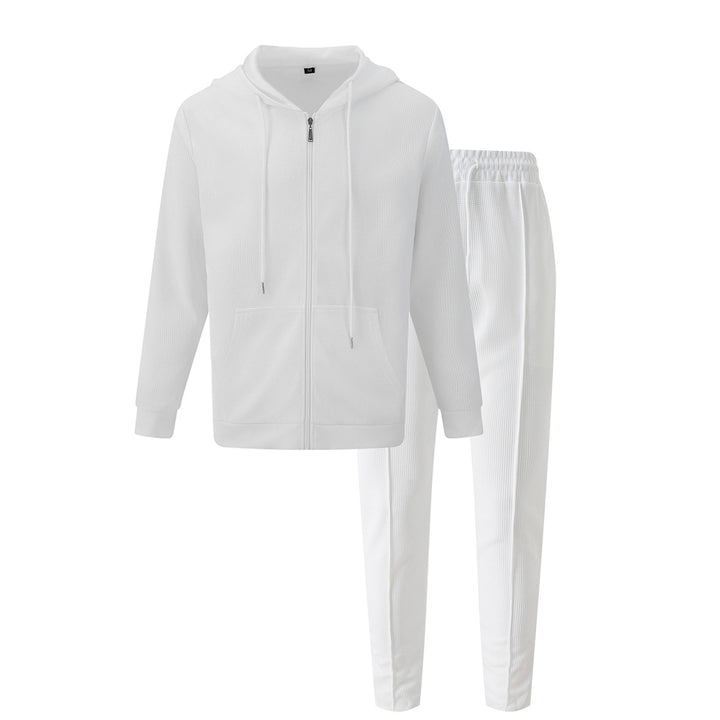 Herren sportliches Hoodie-Set aus atmungsaktivem Strukturmaterial mit elastischem Bund Aliams