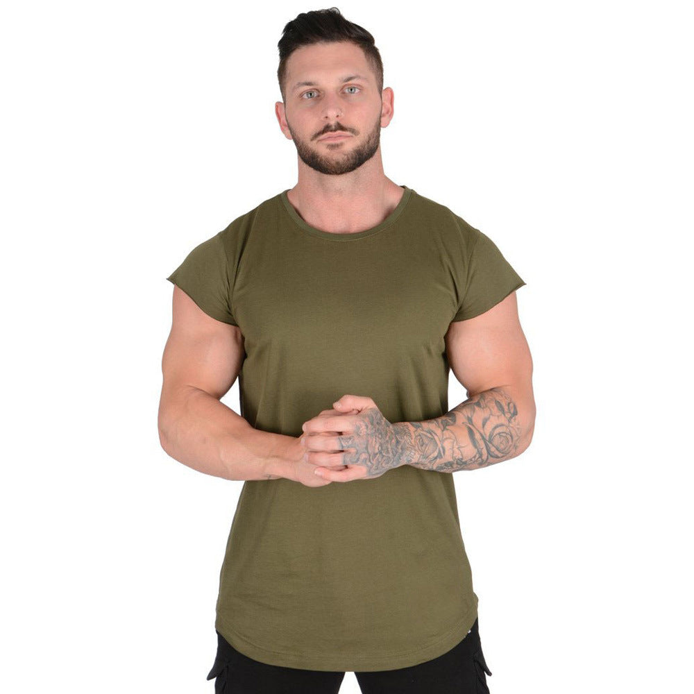 Herren Stylisches Oversized T-Shirt mit abgerundetem Saum und kurzen Ärmeln Aliams