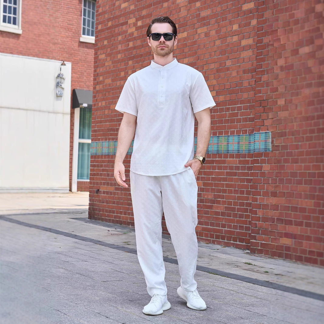 Herren Freizeitanzug mit modernem Stehkragen und atmungsaktiven Eigenschaften Aliams