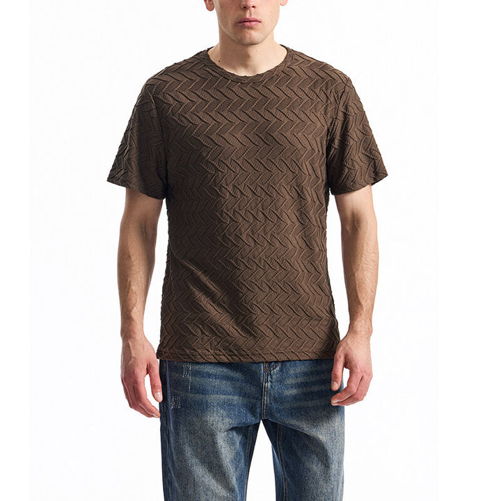 Herren T-Shirt mit strukturiertem Muster und lässiger Passform Aliams