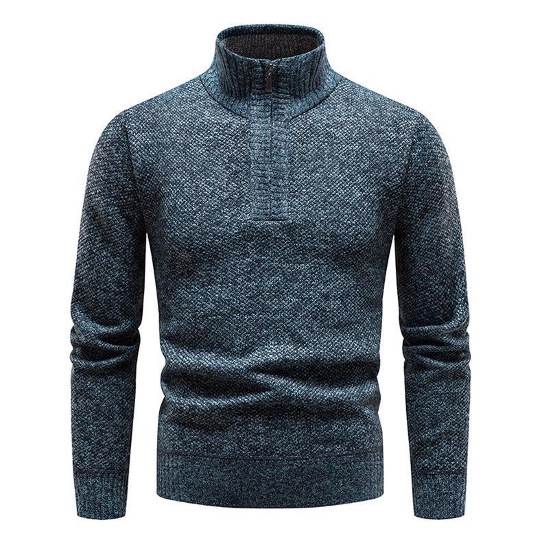 Herren Pullover mit halbem Reißverschluss und strukturiertem Design Aliams
