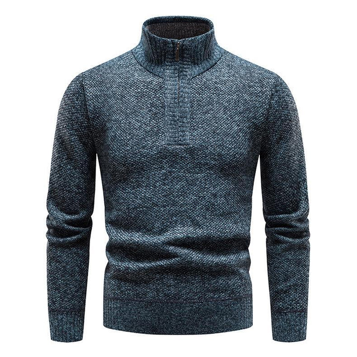 Herren Pullover mit halbem Reißverschluss und strukturiertem Design Aliams