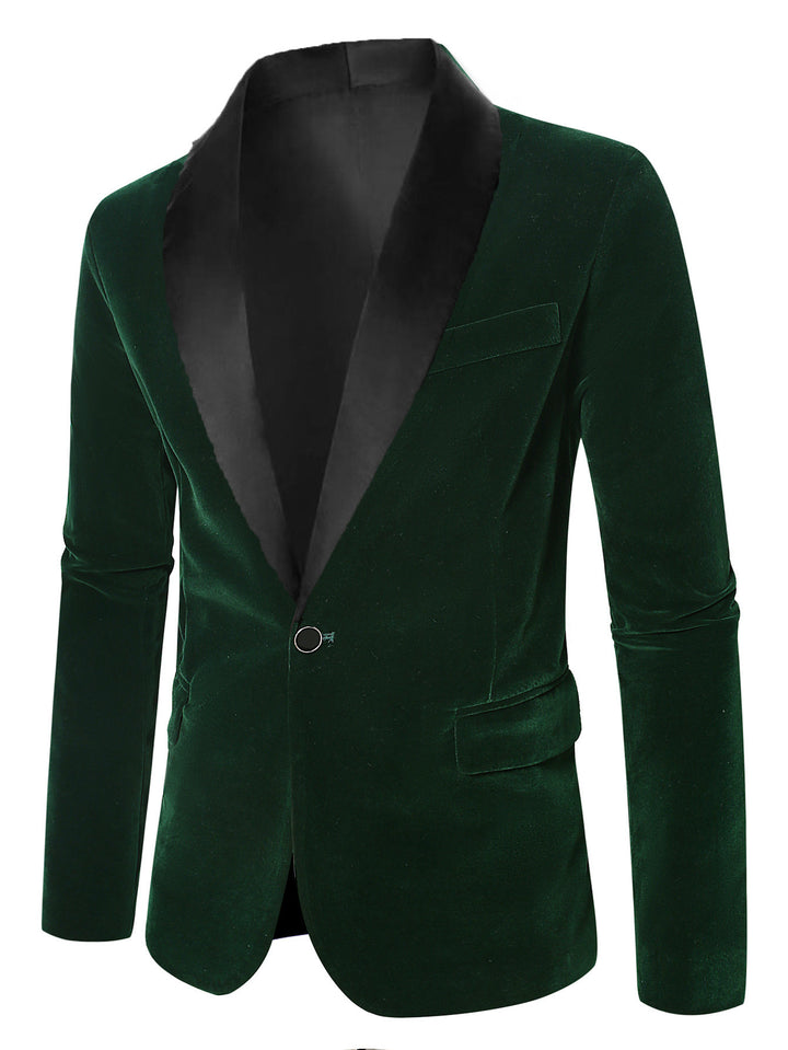 Herren eleganter Samtblazer mit Satinverarbeitung Aliams