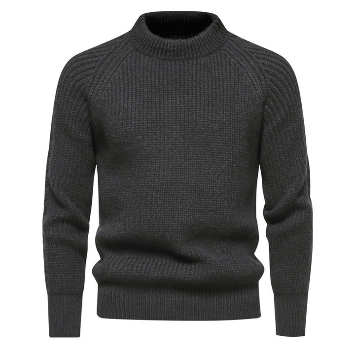 Herren Grobstrickpullover mit hohem Kragen und zeitlosem Design Aliams