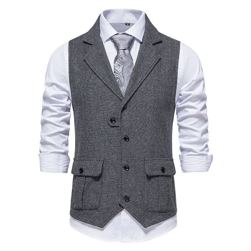 Herren Weste im klassischen Herringbone-Design Aliams