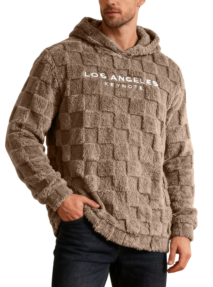 Herren Fleece Kapuzenpullover mit strukturiertem Waffelmuster Aliams