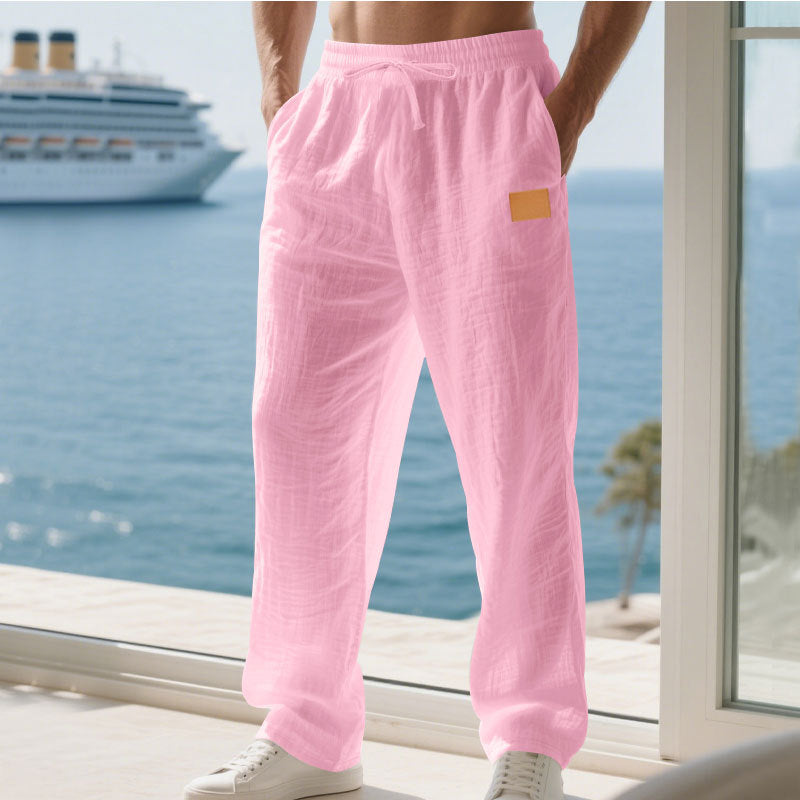 Herren Bequeme und luftige Sommerhose aus leichtem Leinenmaterial Aliams