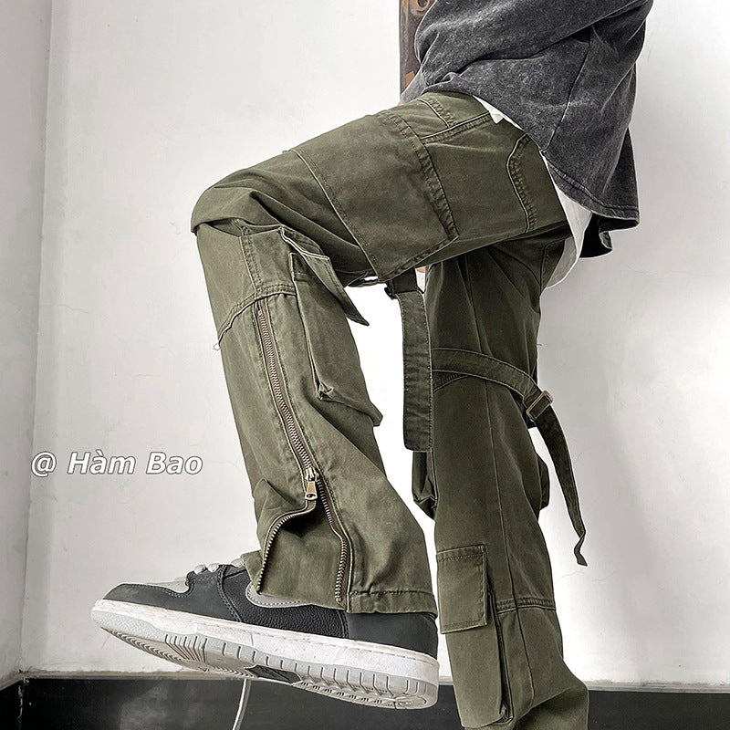 Herren Cargo-Hose mit modernen Zip-Elementen und multifunktionalen Taschen Aliams