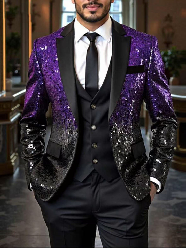 Herren eleganter Paillettenblazer mit modernem Schnitt Aliams