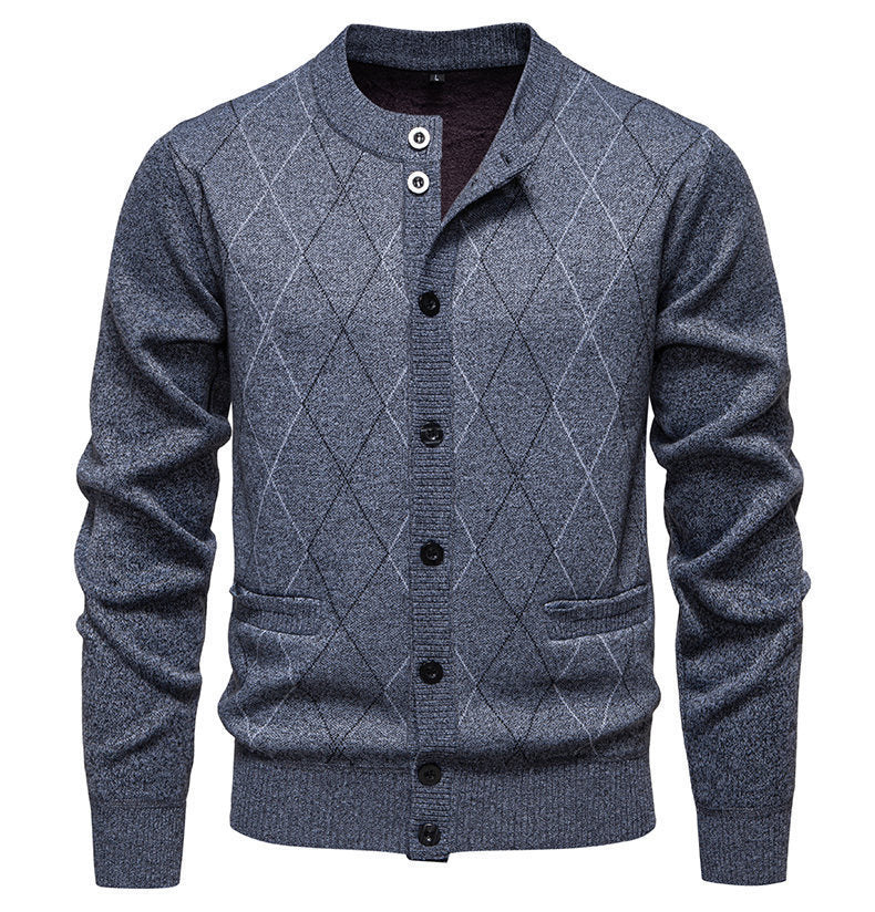 Herren stylische Strickjacke mit diamantförmigem Muster Aliams