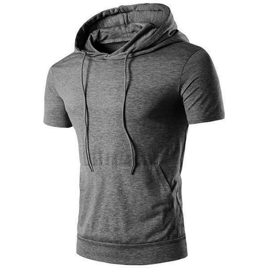 Herren Kurzarm Hoodie mit lässigem Schnitt und praktischer Kängurutasche Aliams