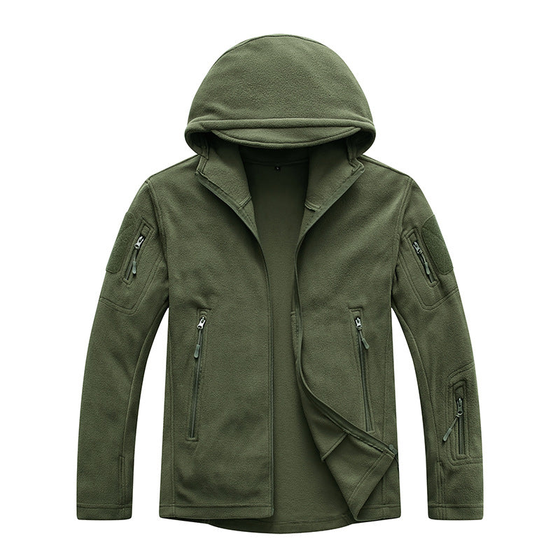 Herren Fleecejacke mit praktischen Reißverschlusstaschen und Kapuze Aliams