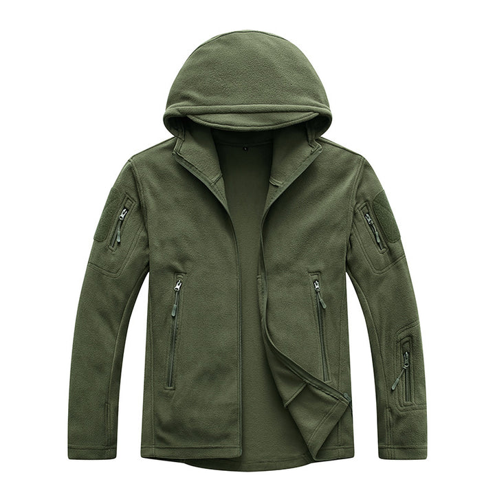 Herren Fleecejacke mit praktischen Reißverschlusstaschen und Kapuze Aliams