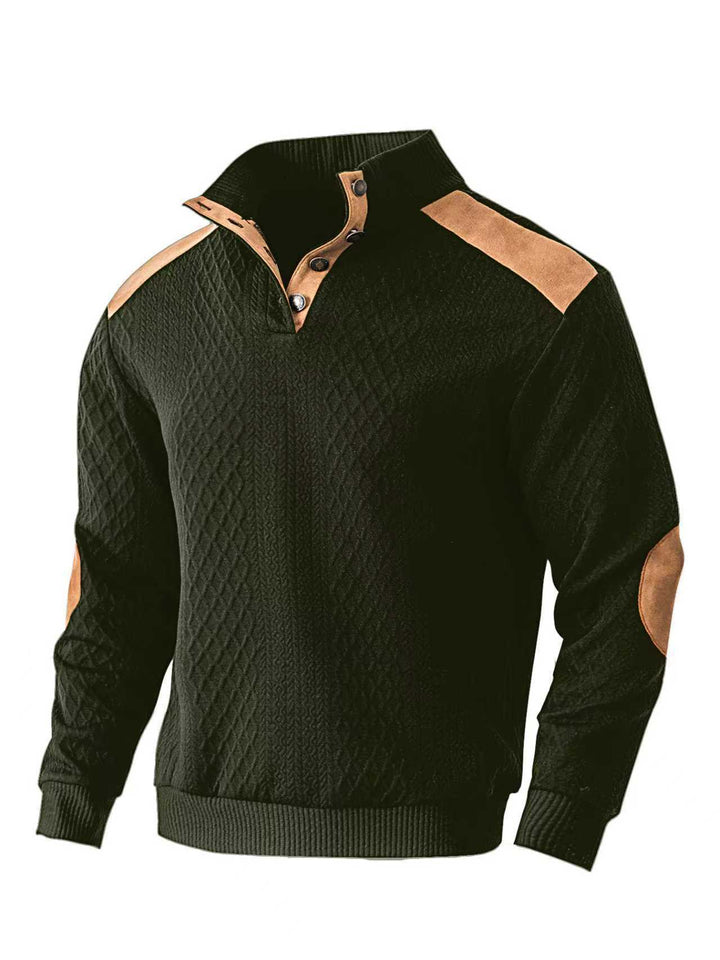 Herren Strickpullover mit einzigartigem Stehkragen und modischen Details Aliams