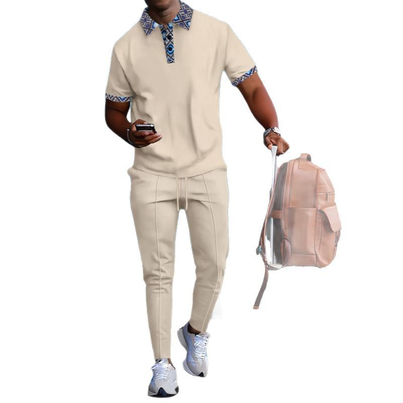 Herren Sportliches Kurzarmhemd mit modischem Kragendesign Aliams