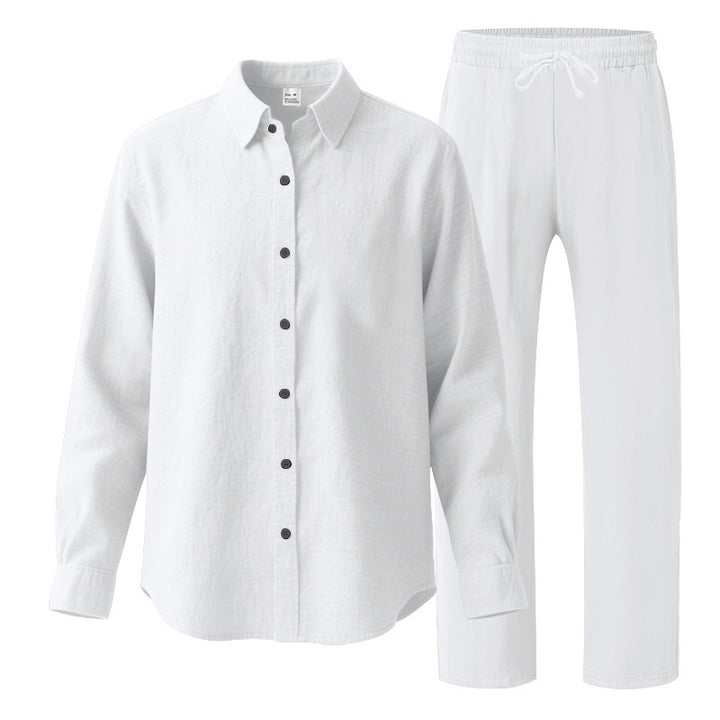 Herren Casual Freizeitanzug mit Oberteil und elastischer Hose Aliams