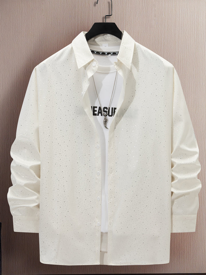 Herren Hemd mit punktiertem Design und modischem Schnitt Aliams