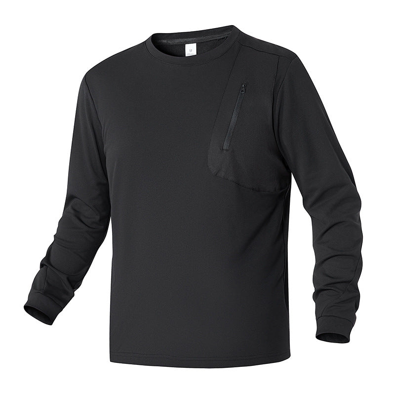 Herren funktionales Langarm-Shirt mit praktischer Brusttasche Aliams