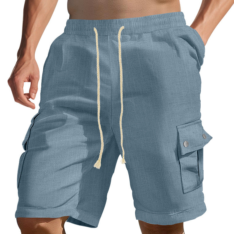 Herren Cargo-Shorts mit seitlichen Taschen und verstellbarem Kordelzug Aliams