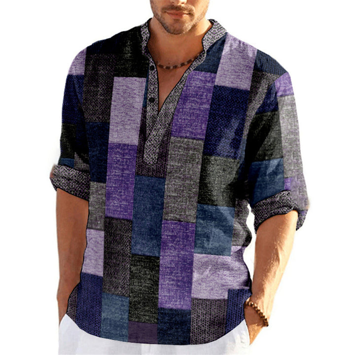 Herren Kurzarm-Hemd mit kreativem Karomuster Aliams