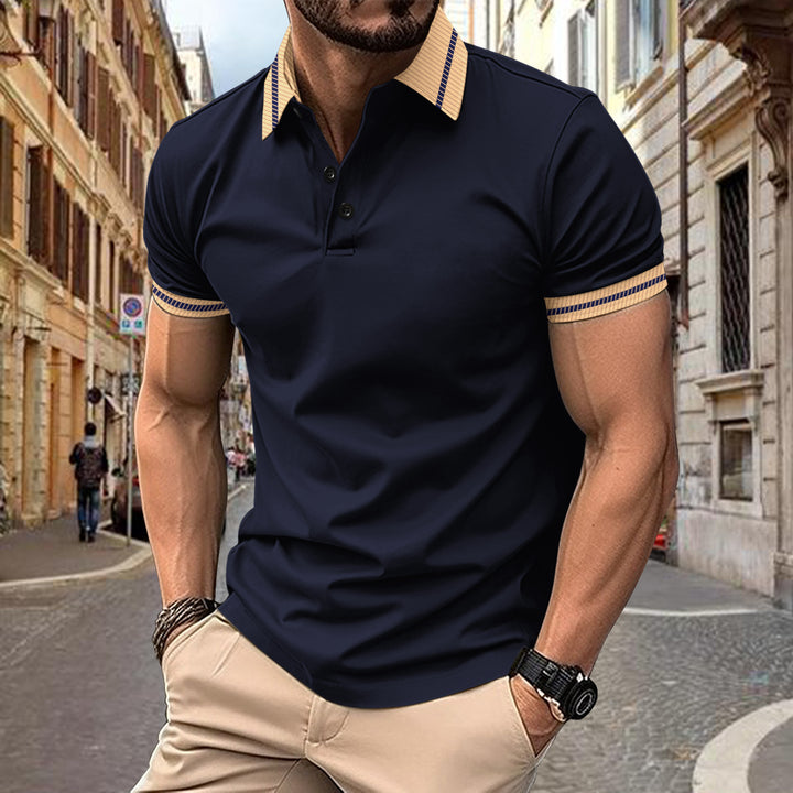 Stylisches Performance-Polo für Herren mit kontrastierenden Kragen Aliams