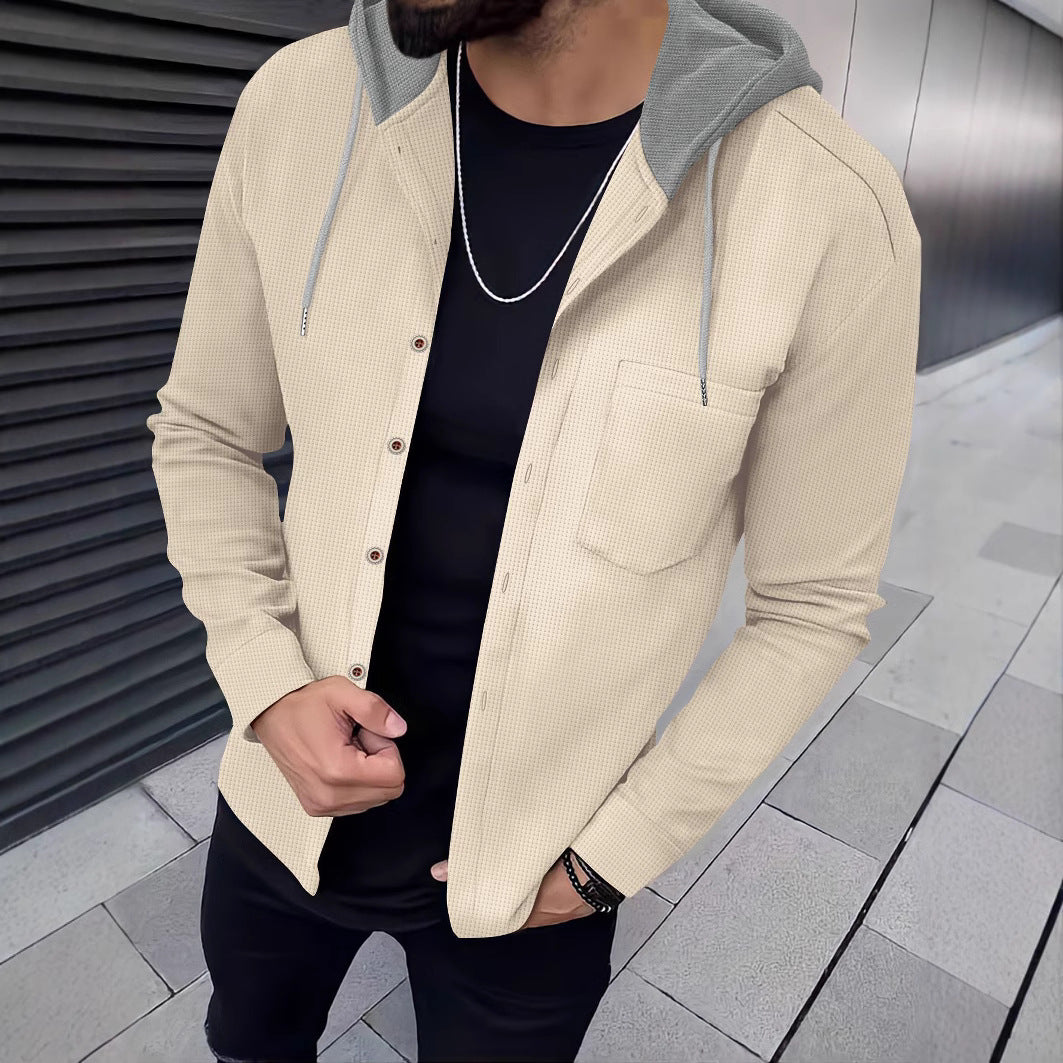 Herren Freizeithemden mit Kapuze und strukturiertem Design Aliams