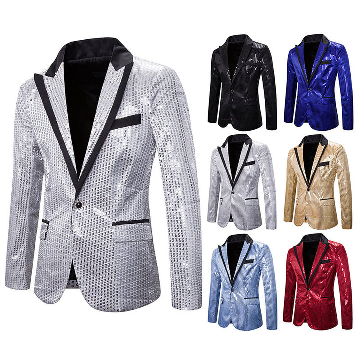 Herren eleganter Pailletten Blazer mit modernem Schnitt Aliams