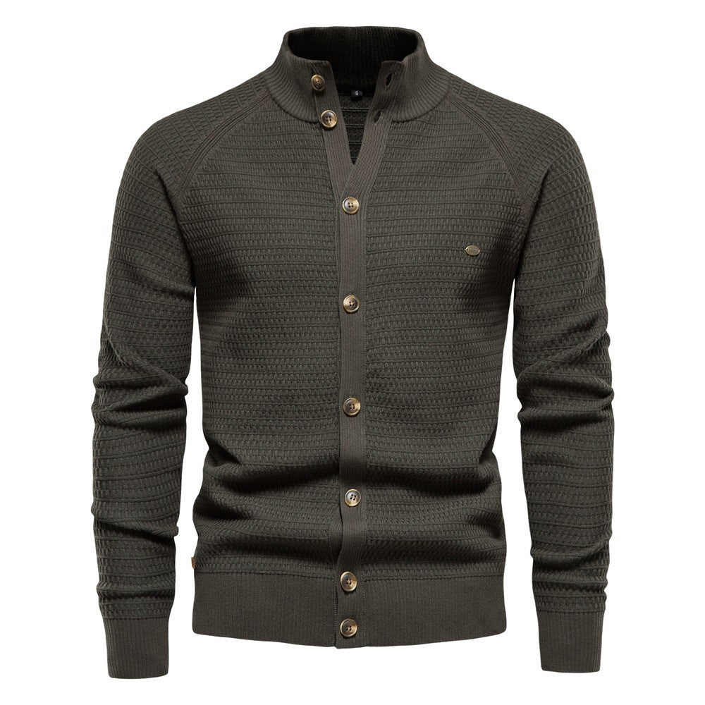 Herren Strickjacke mit modernem Zipper und stilvollen Knopfdetails Aliams