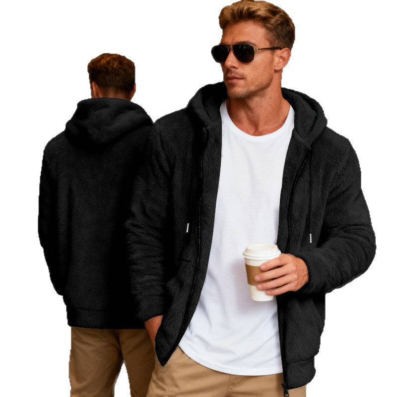 Herren Flauschige Kapuzenjacke Aliams