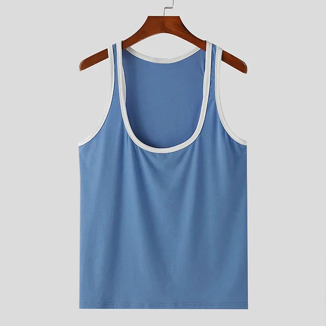 Herren Atmungsaktives Fitness-Tanktop mit breiten Trägern und flachem Saum Aliams