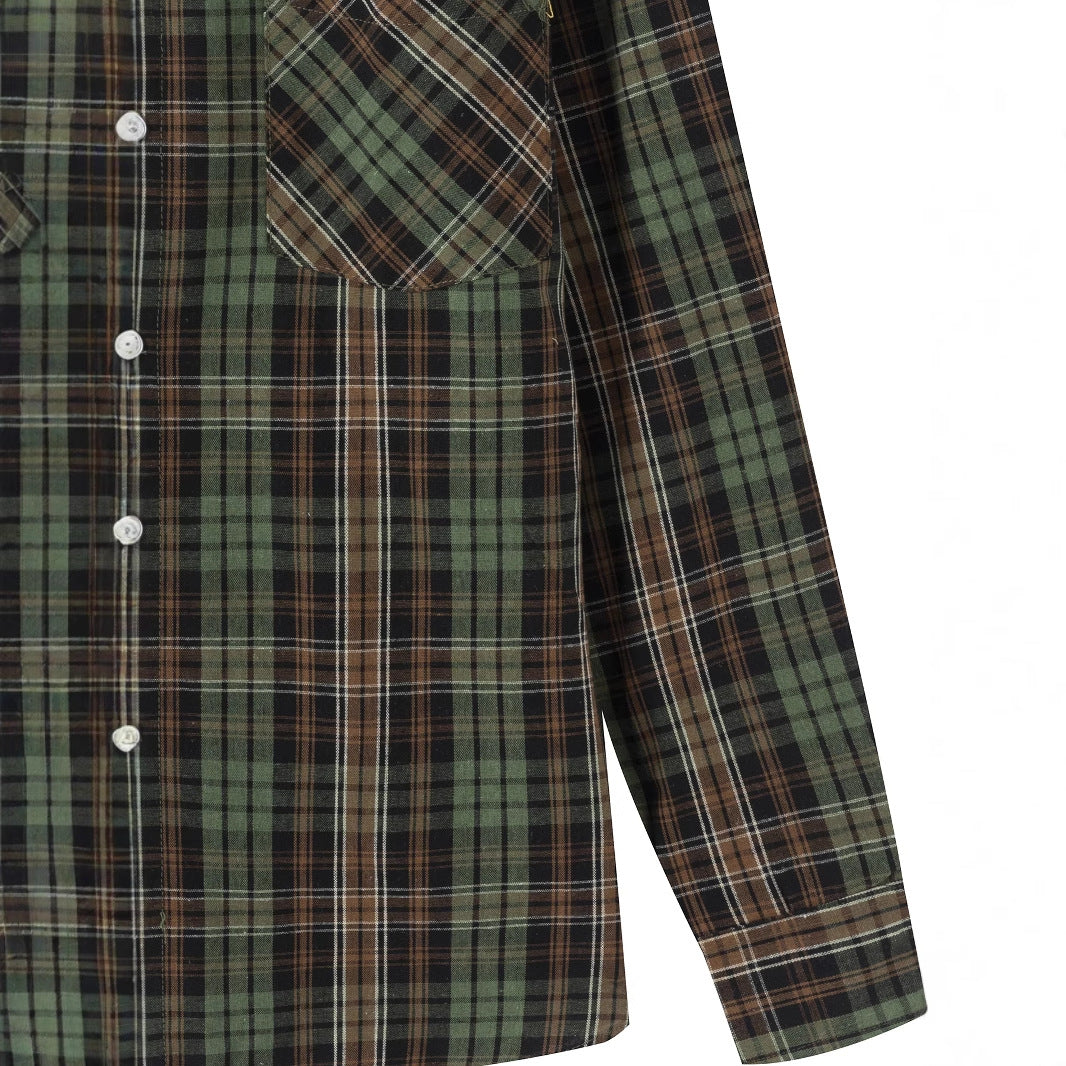 Herren klassisches kariertes Langarmhemd Aliams