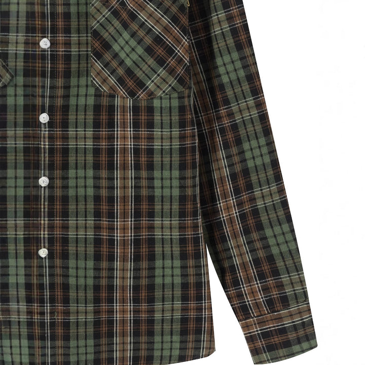 Herren klassisches kariertes Langarmhemd Aliams