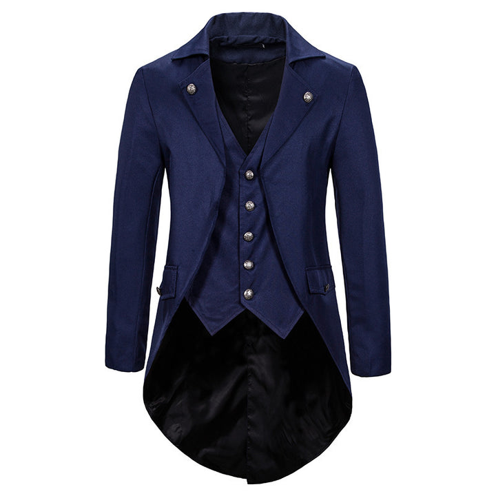 Herren eleganter Blazer mit asymmetrischem Schnitt und floralem Design Aliams