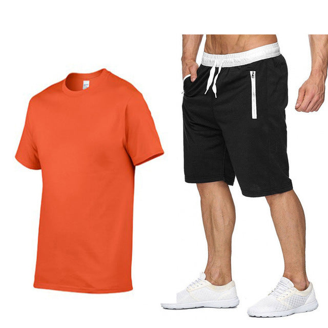 Herren sportliches T-Shirt und bequeme Shorts im lässigen Stil Aliams