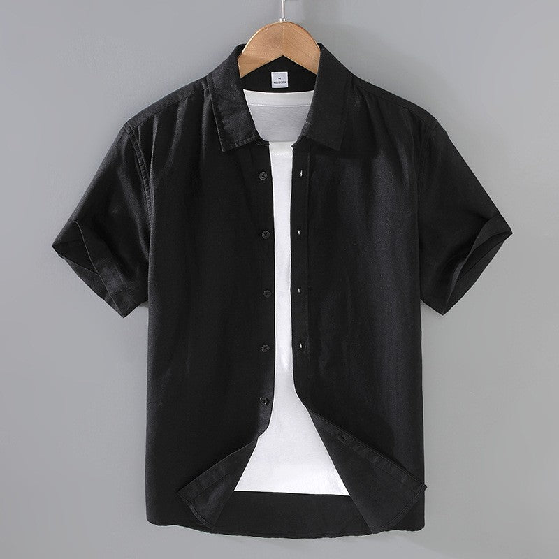 Herren Kurzarm-Hemd mit modernem Denim-Look und lässigem Schnitt Aliams