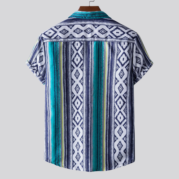 Herren Kurzarmhemd mit einzigartigem tribal-inspiriertem Design Aliams