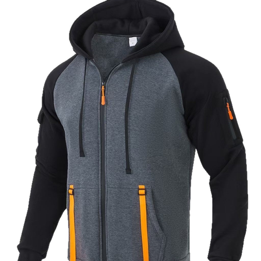Herren funktioneller Zip-Hoodie mit vielseitigen Taschen Aliams