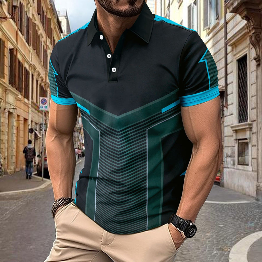 Herren Sportliches Polohemd mit modernem Grafikdesign Aliams