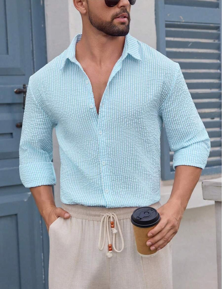 Herren Hemd mit schmalen Streifen Aliams