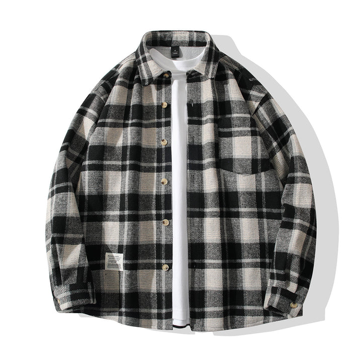 Herren gemütliches Flanellhemd mit Karomuster Aliams