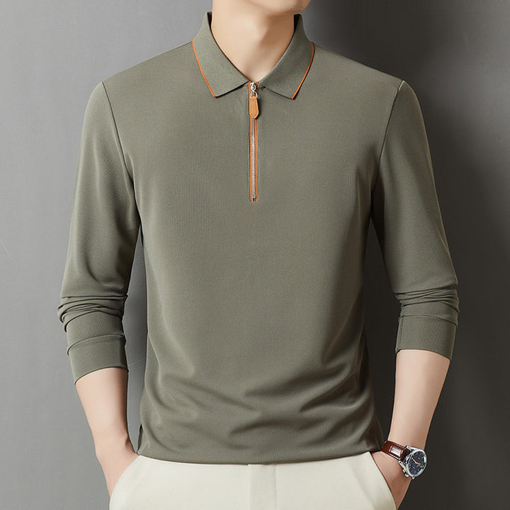 Herren sportliches Poloshirt mit modernem Reißverschluss und atmungsaktiven Eigenschaften Aliams