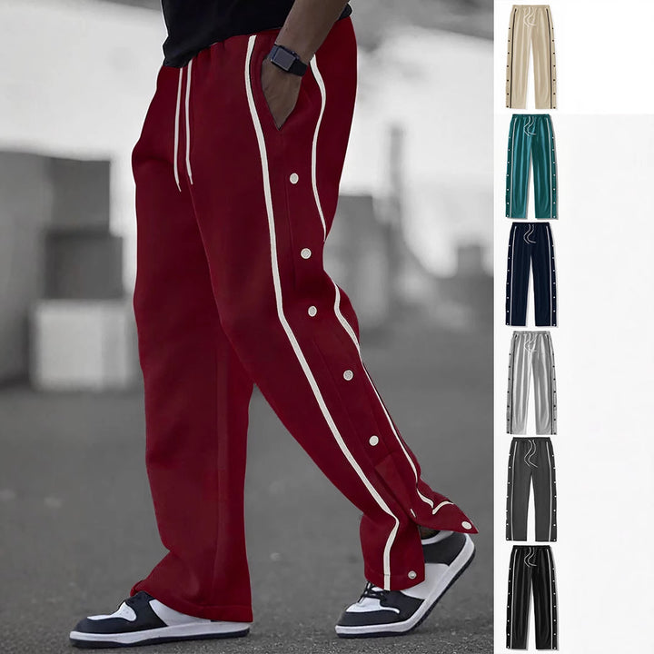 Herren sportliche Freizeithose mit Druckknopf-Detail Aliams