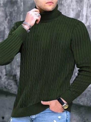 Herren Rollkragenpullover mit strukturiertem Strickmuster Aliams