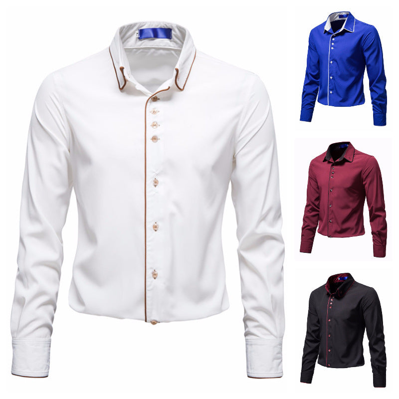 Herren Elegantes Hemd mit kontrastierenden Akzenten Aliams