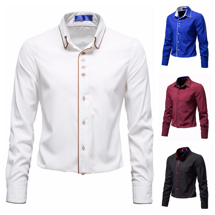Herren Elegantes Hemd mit kontrastierenden Akzenten Aliams