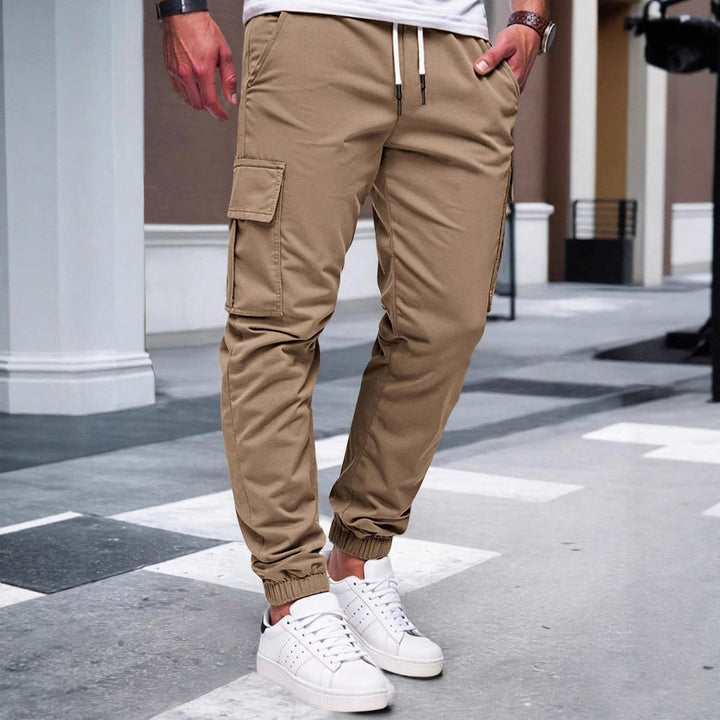 Herren Cargo-Hose mit elastischem Bund und multifunktionalen Taschen Aliams