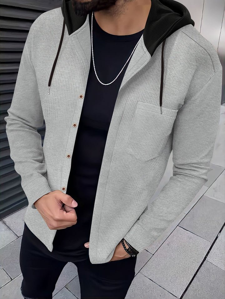 Herren Freizeithemden mit Kapuze und strukturiertem Design Aliams