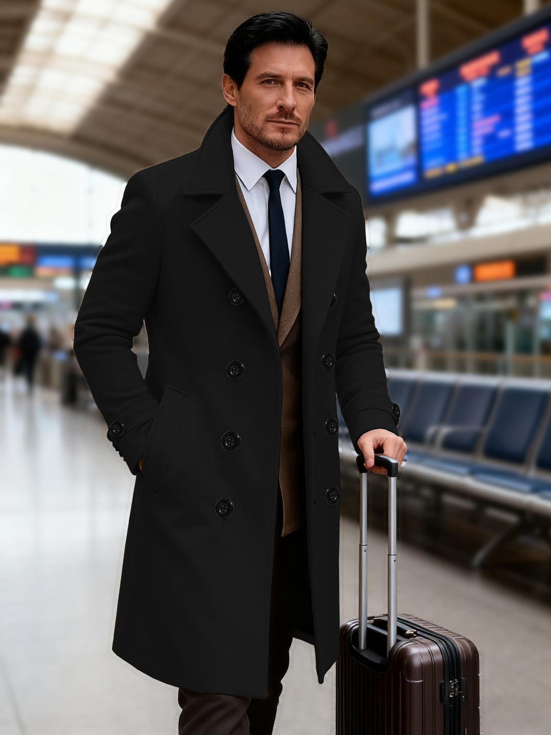 Herren eleganter Doppeltunnelmantel Aliams