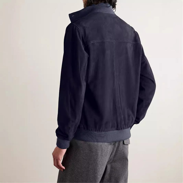 Herren funktionale Utility-Jacke mit hohem Kragen und aufgesetzten Taschen Aliams